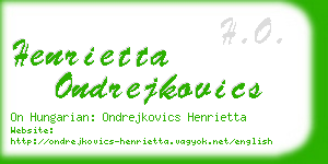 henrietta ondrejkovics business card